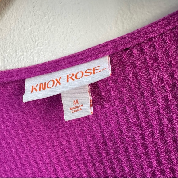 Knox Rose Magenta Fuchsia Wrap V-Neck Midi Ruffle Dress - Picture 6 of 9